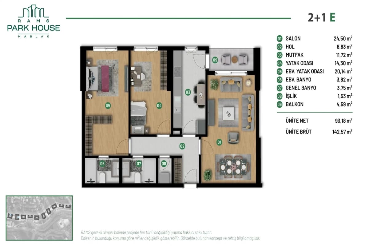 Luxury Apartments for Sale in RAMS Park House Maslak, Istanbul