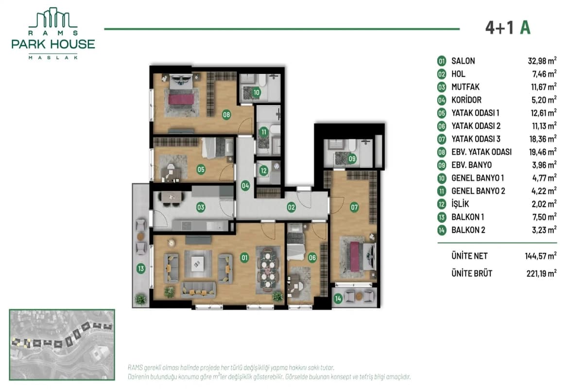 Luxury Apartments for Sale in RAMS Park House Maslak, Istanbul